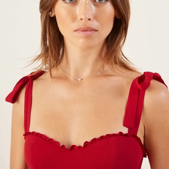 NWOT Reformation Christine Dress in Red - Picture 3 of 8